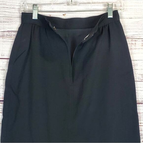 Vintage A.M. Beretta Paris Pencil Skirt Size 4 Black Light Wool Career Office - Picture 3 of 11